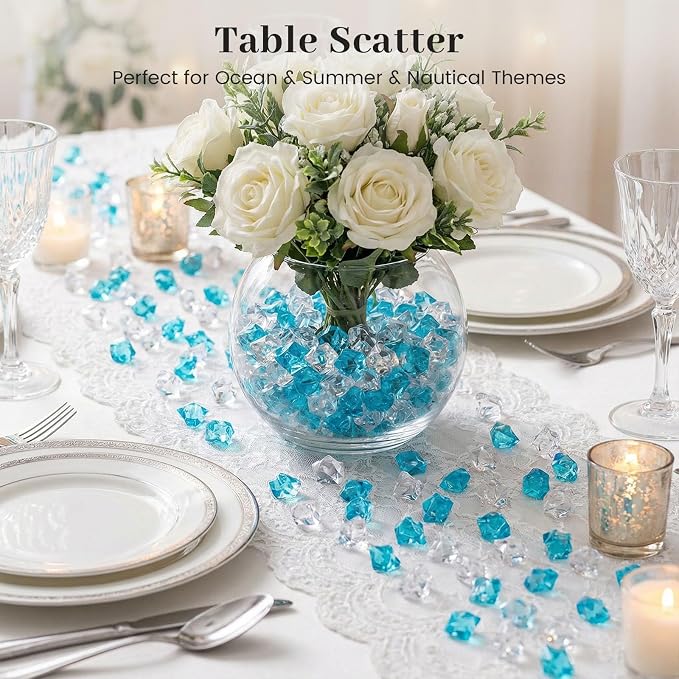 DOMESTAR Mixed Blue and Clear Fake Ice, Fish Tanks Decor Table Scatter DIY - Image 4