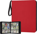 GERMUN 3 Ring 9 Pocket Zipper Card Binder, 720 Double Sided Standard PU Trading by GERMUN