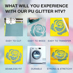 HTVRONT Glitter HTV Heat Transfer Vinyl Rolls - Image 3