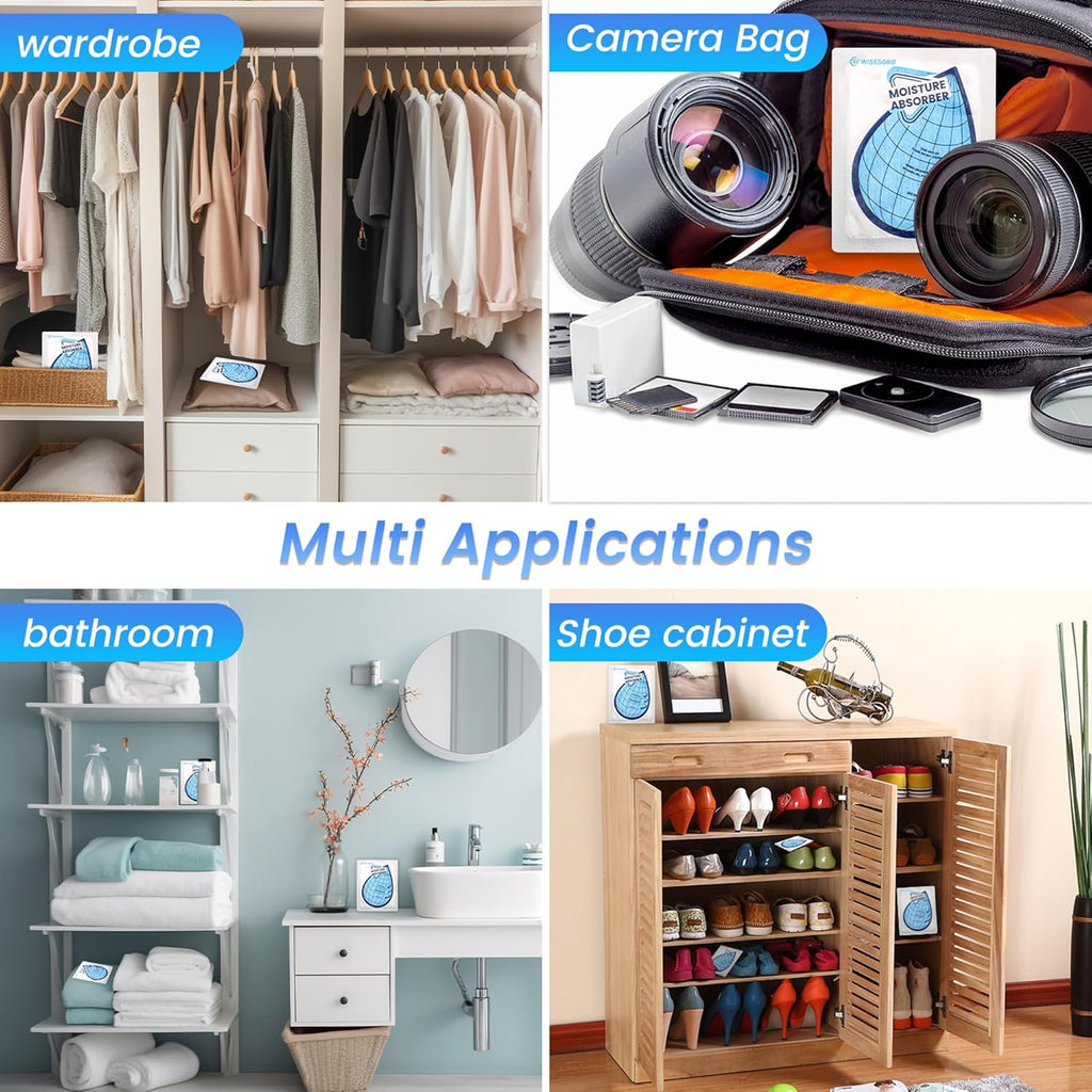 50 Gram 18 Packs Moisture Absorbers for Closet, Dehumidifier for Bedroom Dehumidifier Bags for Bathrooms, Basements, Rvs, Humidity Bags Humidity Packets Moisture Bags for Cars