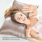 BEDELITE Satin Pillowcase with Zipper 2 Pack, Rose Taupe Pillow Cases Standard - Image 4