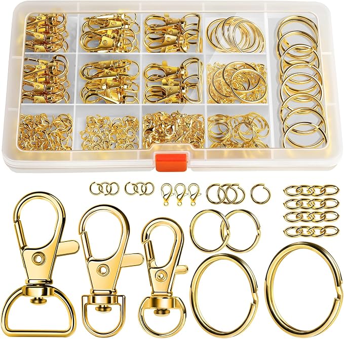 LEOBRO Keychain Making Kit, Metal Lobster Claw Clasps and Key Chain Rings by LEOBRO