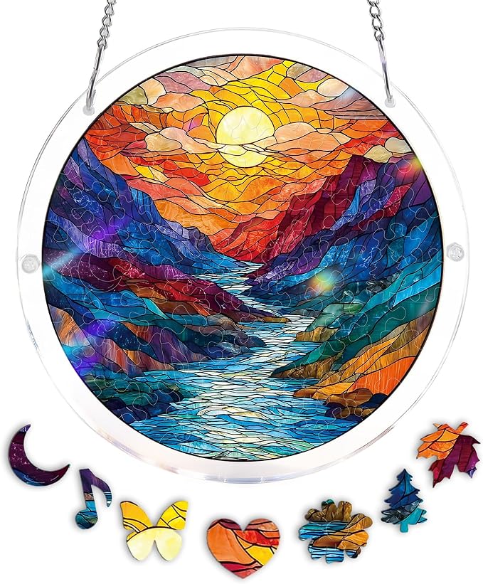 Acrylic Puzzle Suncatcher, Moon Canyon Sun Catcher by Unknown