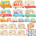 DoubleFill 12 Pack Camping Craft Kits DIY Unfinished Wooden Camper Craft Bulk by DoubleFill