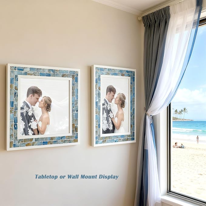 Beach Picture Frame 8x10, Mother of Pearl Photo Frame, Mother's Day, Wedding or - Image 3