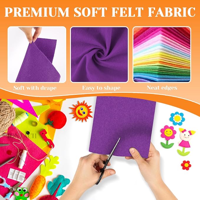 IONTACH 9" X 12" Felt Fabric Sheets 1.6mm Thick | Soft Felt - Image 4
