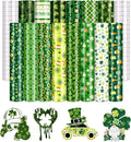 Green Clover Permanent Adhesive Vinyl 14 Sheets 12'' x 10'' | St. Patrick's Day by CraftingEveryday