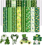Green Clover Permanent Adhesive Vinyl 14 Sheets 12'' x 10'' | St. Patrick's Day by CraftingEveryday