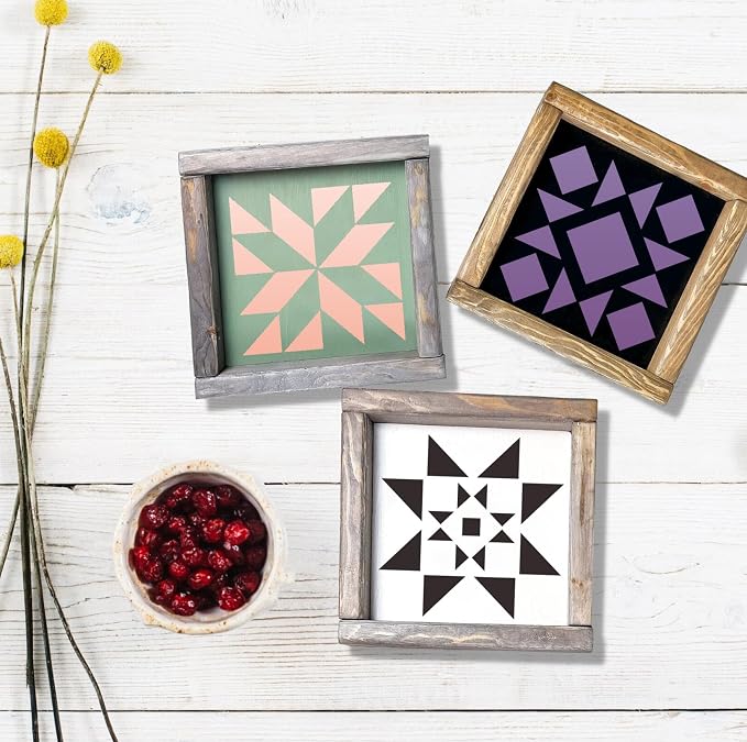 Stencils for Painting on Wood Reusable 3inch Barn Quilt Stencil for Crafts - Image 4