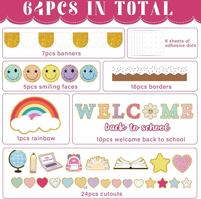 Welcome Back to School Bulletin Board Set Boho Groovy Classroom Decorations - Image 3