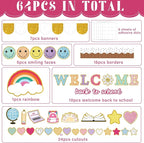 Welcome Back to School Bulletin Board Set Boho Groovy Classroom Decorations - Image 3