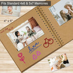 DIY Scrapbook Album 8x8 Inch, Hardcover Kraft Paper Scrap Book Photo Album - Image 6