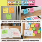 Sticky Notes 3x3 – 2026 Improved Adhesive, Very Very Sticky & Bright Neon - Image 6