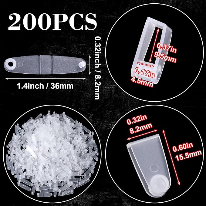 OIIKI 200Pcs Clear Acrylic Keychain Connector Snap Tabs, 0.32x1.4in | Plastic - Image 2