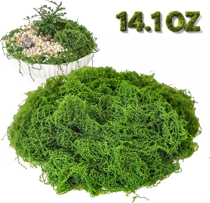14.1oz Fake Moss for Crafts, Fairy Garden Accessories, Decorative Grass for - Image 2
