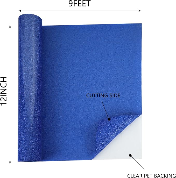 HTVVETUR Glitter HTV Vinyl Rolls Heat Transfer Vinyl - Image 2