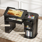Drafting Table with Storage Cabinet & Drawers, Adjustable Drawing Table with - Image 3