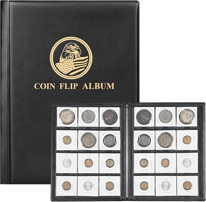 MUDOR Coin Flips 2x2 Holder Album, 120 Pockets Cardboard Storage Book | Coin by MUDOR