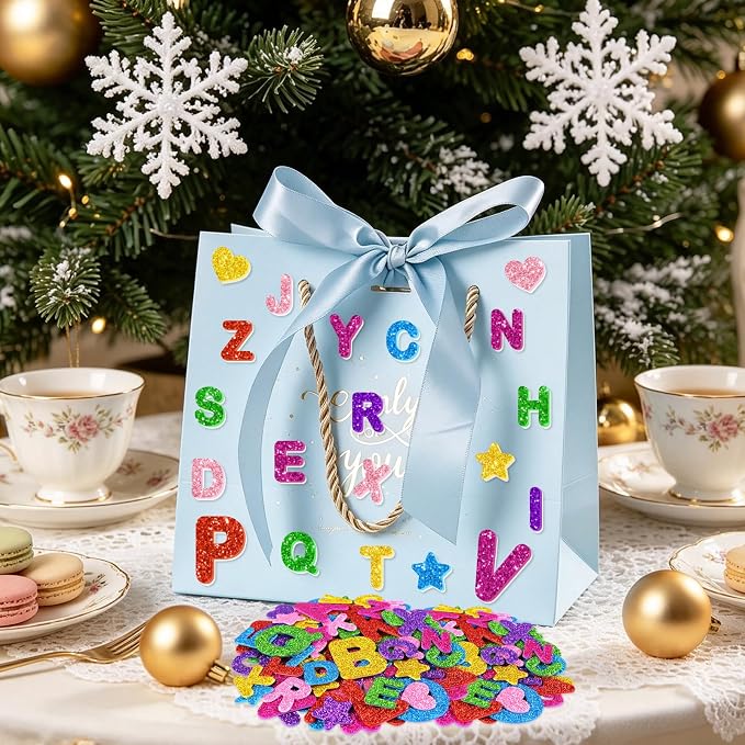 448PCS Glitter Foam Letter Stickers, Colorful Alphabet Stickers, Self-Adhesive - Image 6