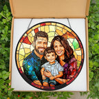 Personalized Family Stained Glass Sun Catcher, Custom Photo Family Portrait - Image 6