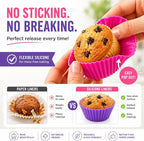 Cupcake Liners - Reusable Silicone Cupcake Baking Cups - Non-Stick Baking - Image 3