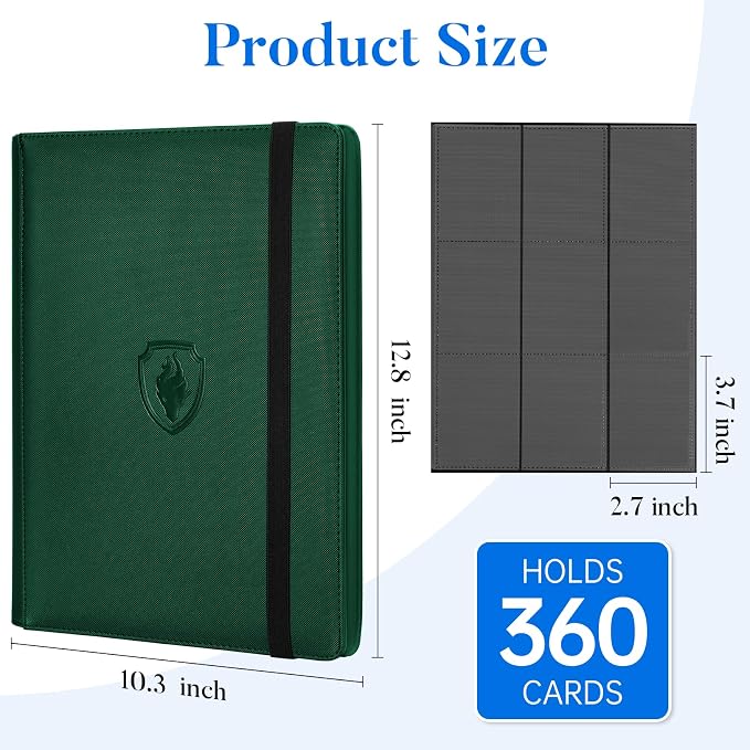 Premium 9 Pocket Card Binder for 360 Cards, Fabmaker PU Cover Trading Card - Image 6