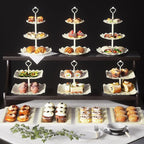 10 Pack Cake Stand Set with 3 x Two-Tier and 3 x Three-Tier Cupcake Stands - Image 2