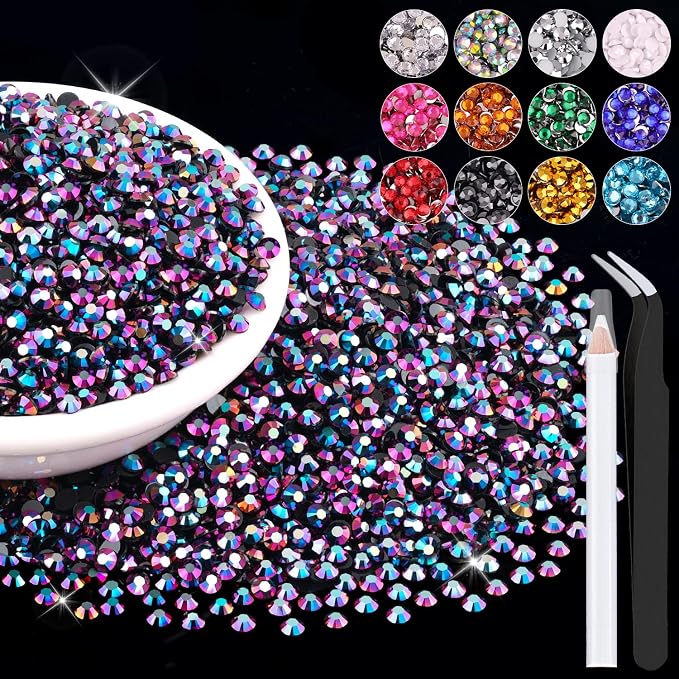 8000PCS 3mm Resin Jelly Rhinestones in Bulk, Bedazzling Flatback Crystals by BELLEBOOST