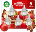 Air Wick Plug in Scented Oil Refill, Apple Cinnamon Medley, 5ct, Air Freshener, Essential Oils