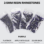 30200Pcs Purple Rhinestones for Bedazzling, 5mm Flatback Gems Bedazzled Kit - Image 3