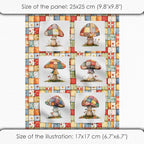 Patchwork Mushroom Cotton Fabric Panel – 6 Designs + Bonus Sheet 29.5×19.6 inch - Image 6