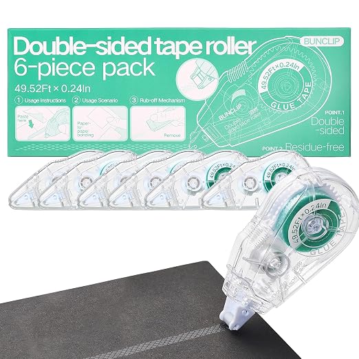 6-Pack Scrapbook Glue Tape Runner, 49.52ft No Residue Double-Sided | 0.24 inch - Image 6