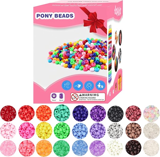 JULIMAIDONG 6500Pcs Pony Beads for Bracelets Making, 27 Colors Kandi Friendship - Image 4