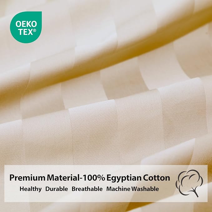 100% Egyptian Cotton Fitted Sheet King Size, 600 Thread Count, Single Fitted - Image 4