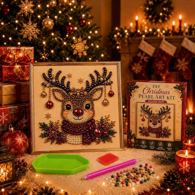 DIY Christmas Pearl Diamond Painting Art Kit by Unknown