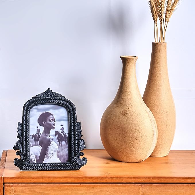 Ornate Black Picture Frame, Vintage Roman Texture, Hand-Crafted Resin Retro - Image 4