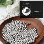 1000pcs Silver 6mm Pearl Beads - Image 2