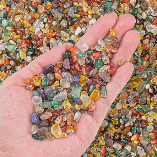 0.5 Lb/230g Colorful Agate Aquarium Fish Tank Gravel Rocks, Crushed Stone by EZEELAI