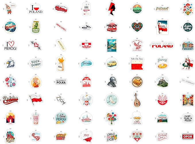 100Pcs Poland Stickers for Luggage, for Water Bottle, Polish Flag Stickers - Image 4