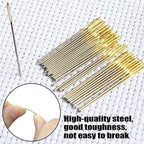90pcs Cross Stitch Needles +2 Needle Threader Golden Color Large Eyes Cross - Image 4