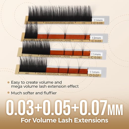 LASHVIEW Silk Mink Fake Eyelash Extensions 0.20 Thickness C Curl Mixed Tray - Image 8
