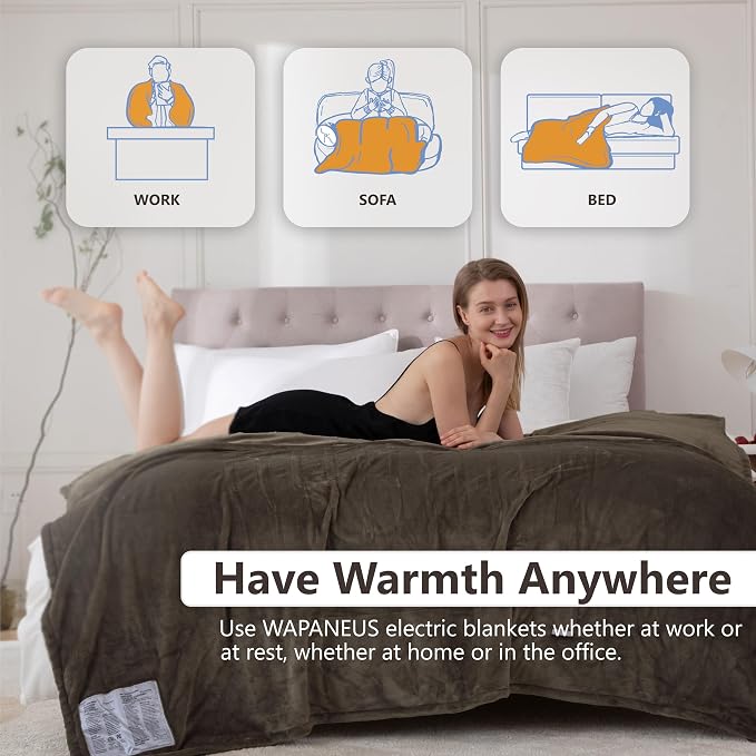Wapaneus Heated Blanket Electric Twin Size 62"x84" - Image 4