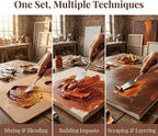 5pcs Palette Knife Painting Stainless Steel Spatula Wood Handle | Oil Paint - Image 9