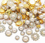 100pcs Sew on Pearls Rhinestones Crystal Gems Glass Sun Flower Jewelry by UYTRDVG