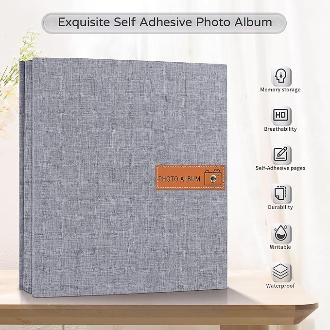 Popotop Large Photo Album Self Adhesive 4x6 5x7 8x10 Scrapbook Album DIY - Image 2