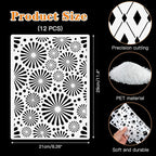 OOTSR 12 Geometric Painting Stencils Set, 11.4"x8.3" Art Templates - Image 2