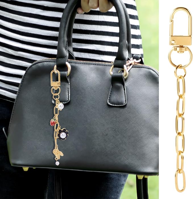 20pcs Gold Keychain Making Kit, Key Ring Swivel Snap Hook Chains, Extender - Image 6