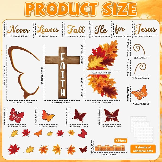Religious Fall Bible Butterfly Bulletin Board Set Fall - Image 2
