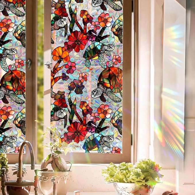 Stained Glass Window Cling by UQRUI