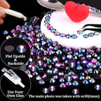 1500pcs 6mm Resin Rhinestones Bulk, Purplish Black AB Flatback Round Jelly - Image 5